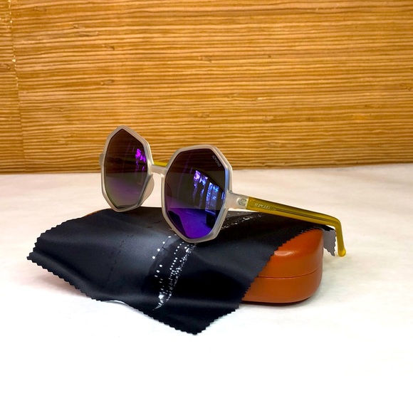 KOMONO Sunglasses NEW Geometric Bonnie Ice Lemon Neon Blue Yellow Festival main image 5